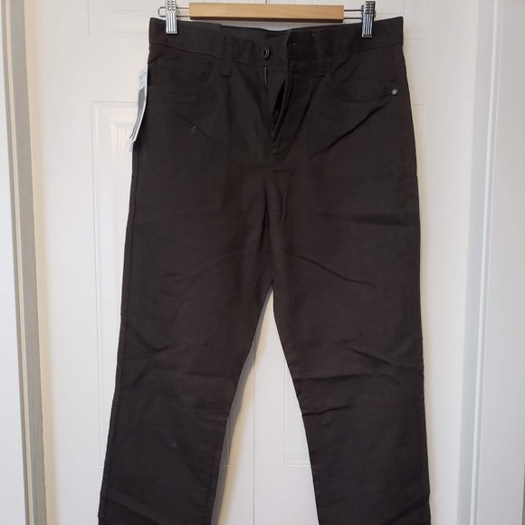 NWT Reaction Kenneth Cole Dark Brown Straight Fit Pants, Size 32 X 30* - Picture 1 of 3